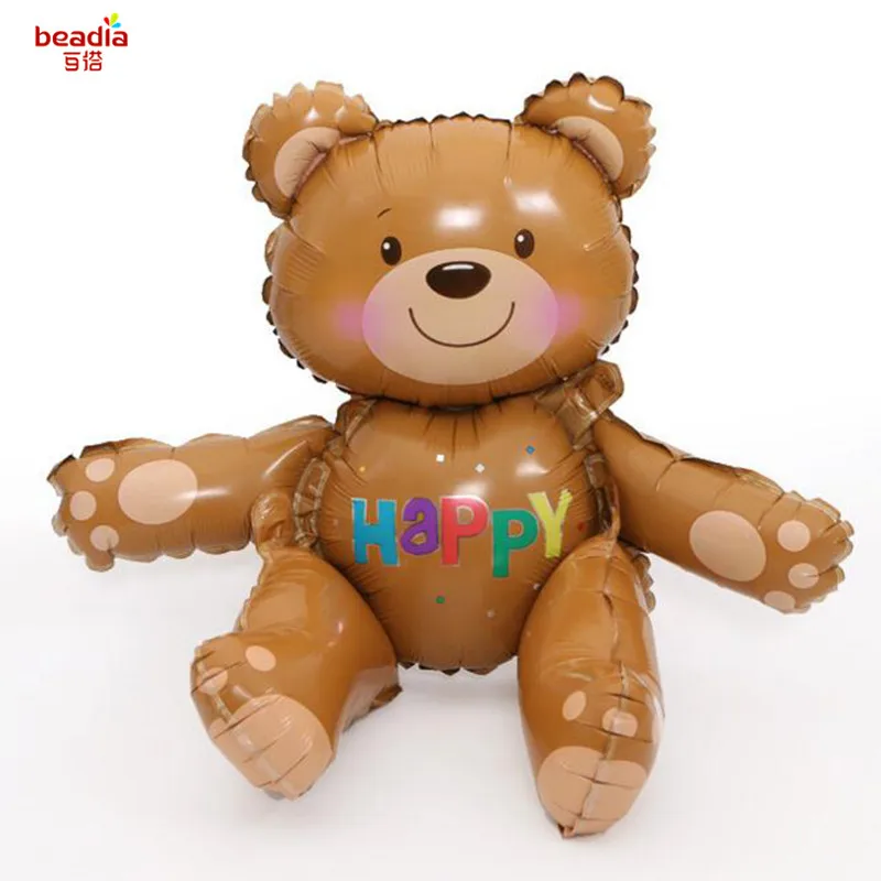 

Cute Large 3D Bear Foil Balloons Baby Shower Helium Balloon Happy Birthday Balloons Inflatable Toys Air Ball Party Suppiles