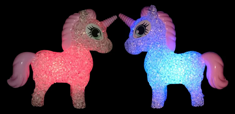 Cartoon unicorn LED Night Light Lighted Toys Colorful Changing table lamp 6
