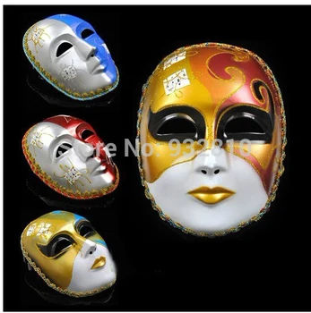 

Fashion 10pcs/lot Multi Color Full Face The God of Music Bauta Men Mask Venetian Mask MA26