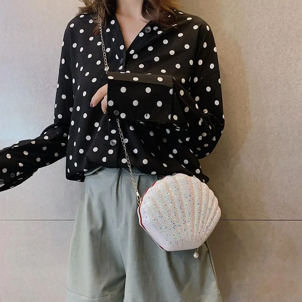 الفتيات مصغرة عارضة لطيف الترتر الكتف رسول حقائب الإناث صغيرة سلسلة نسائية سستة قذيفة Crossbody أكياس بولسا الأنثوية