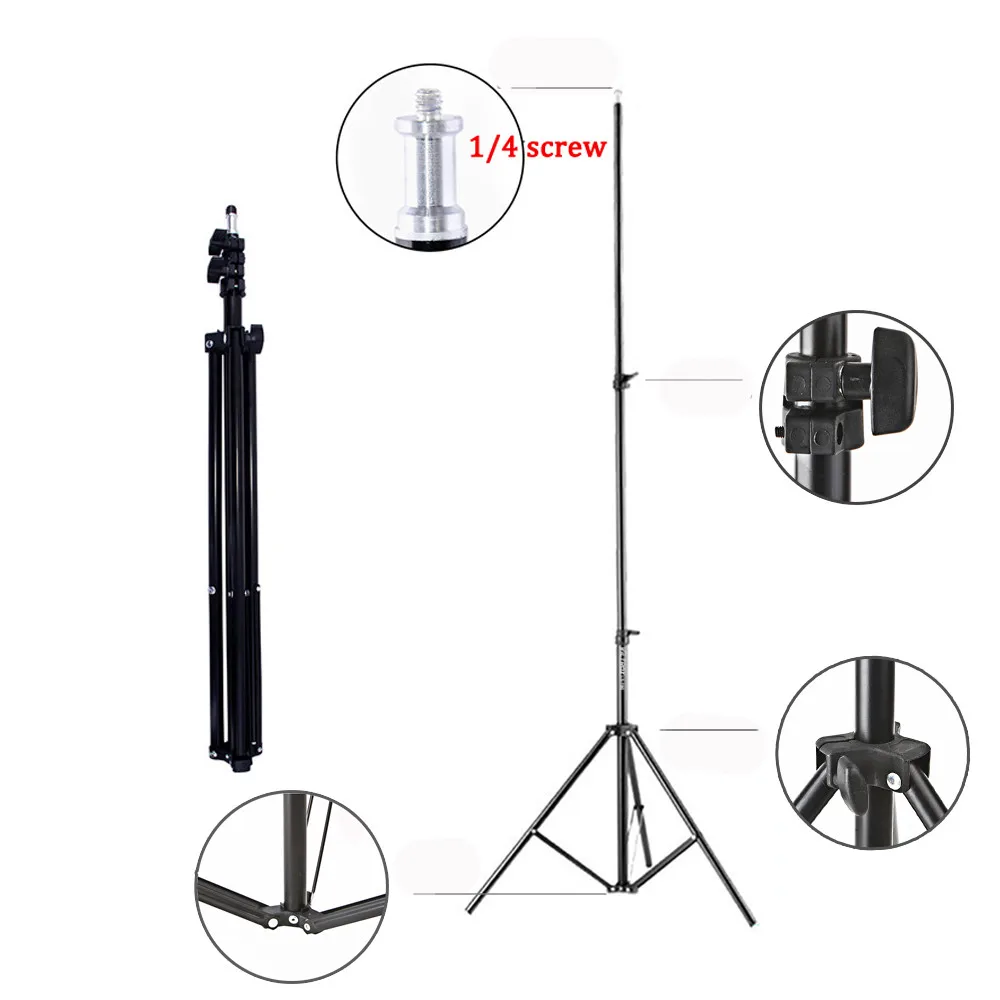  2M Light Stand Tripod Bracket Support With 1/4 Screw Head For Studio Softbox Flash Umbrella Reflect