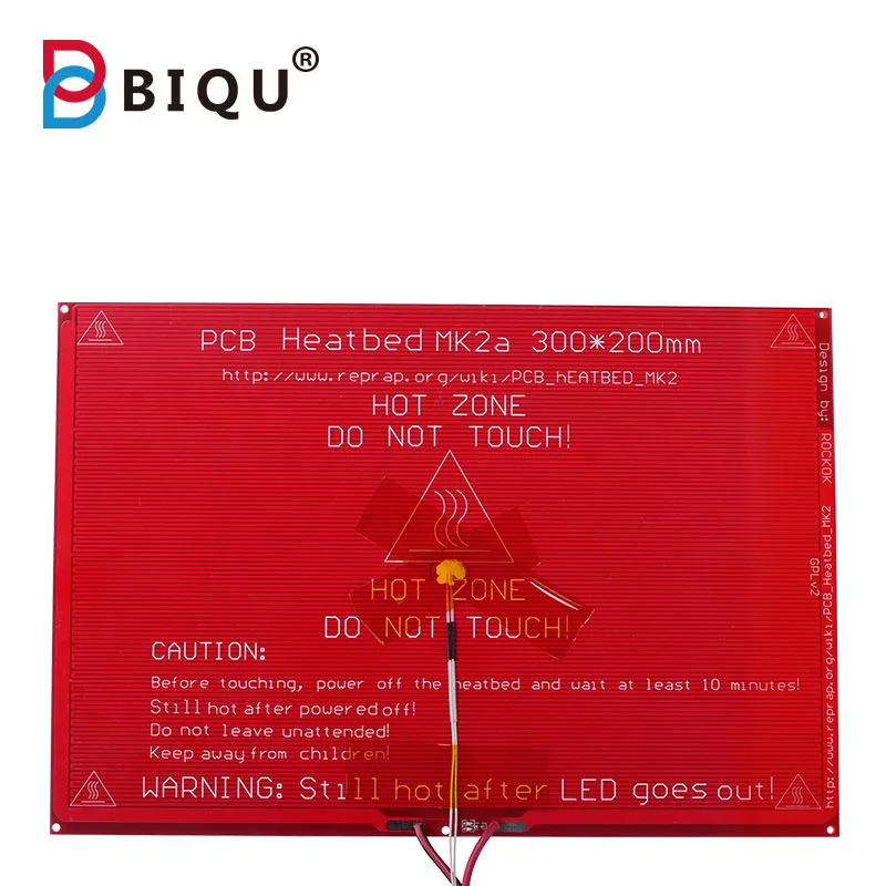 MK2A 300 200 2 0mm RepRap RAMPS 1 4 Heatbed with led Resistor and cable for