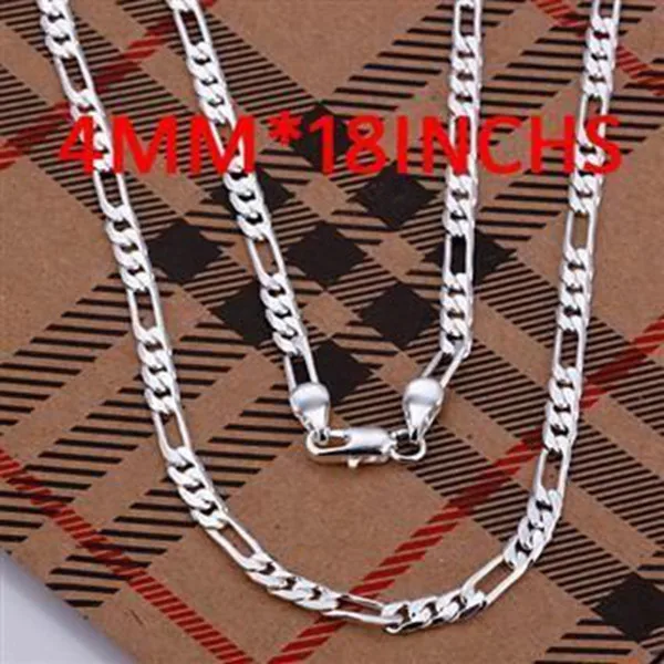 Посеребренное ожерелье серебряное модное ювелирное ожерелье для мужчин или женщин цепочка заводские цены - Окраска металла: 18 inches