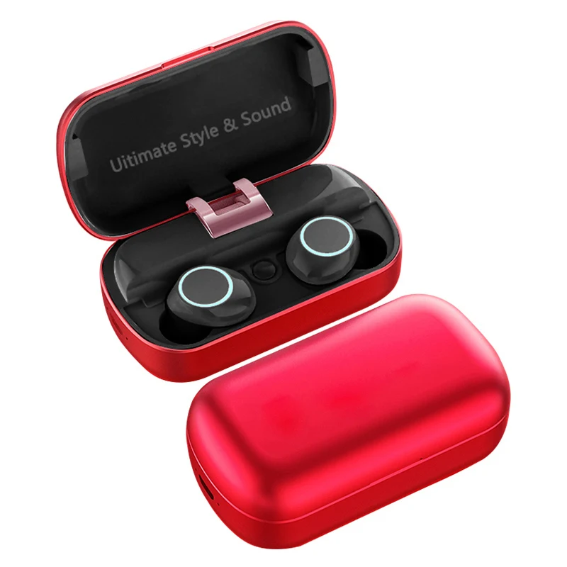 Беспроводные наушники Bluetooth наушники TWS 5,0 IPX наушники с шумоизоляцией водонепроницаемые спортивные наушники для iphone Xiaomi - Цвет: Красный