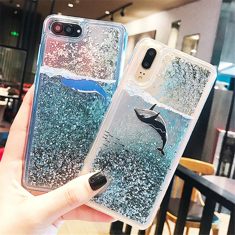 

Case For Huawei P30 Lite P20 Pro P10 Mate 20 Nova 3 3i 4 Honor 7A 7C 8X Y6 Y7 Prime 2018 Y9 2019 Dynamic Liquid Quicksand Cover