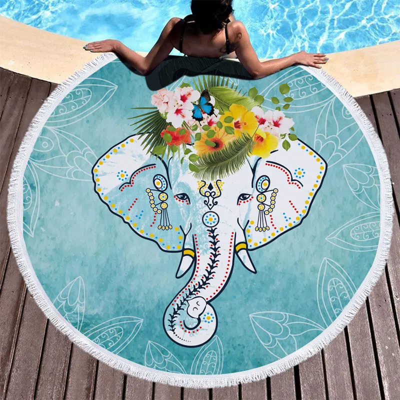 

Summer Large Microfiber Printed Many Patterns Round Beach Towels