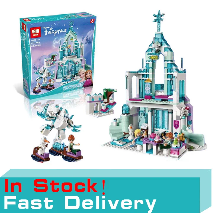

Lepin Friends 25002 731pcs Snow World Series The Elsa`s Magical Ice Castle Set Building Blocks Bricks Toys Girls friends 41148