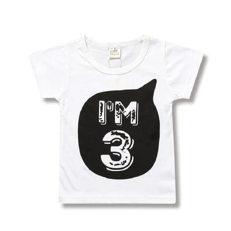 Jual 2019 Nomor Huruf Anak Laki laki Cetak T Shirt UNTUK Musim Panas T shirt Bayi Laki laki Lucu Ulang Tahun T shirt Anak anak Anak anak Atasan Kasual