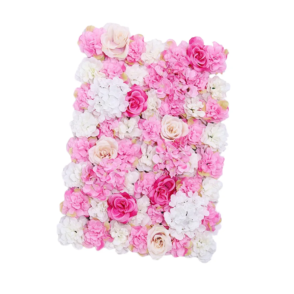 Artificial Flower Panels Wall Hanging Ornaments for Wedding Decor Hot Pink