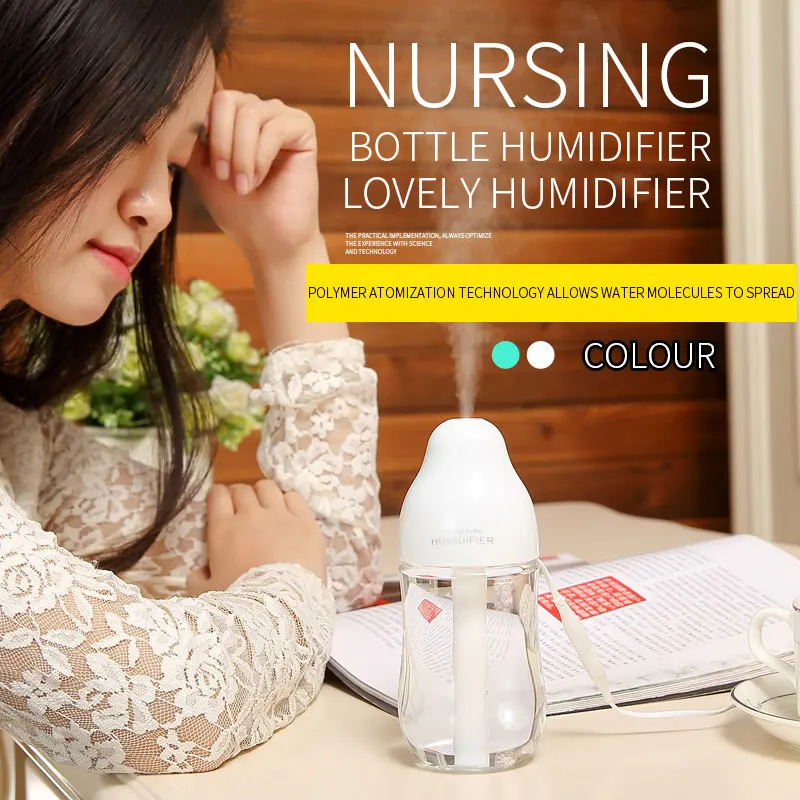 

Tstcoco 250ml desktop humidifier radiator cute baby bottl humidificador coche humificadores para casa jy-022