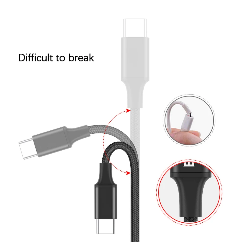 مضفر نوع C USB البيانات كبل شحن لسامسونج غالاكسي Note9 S9 S8 Xiaomi هواوي نيكزس 6 P الهاتف المحمول 2.4A كابل شحن سريع