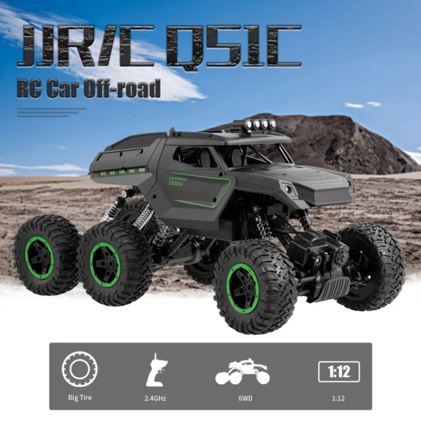 JJR/C Радиоуправляемая машина Q51B/C RC военный грузовик wisless1: 12 2 4 ГГц 6WD фара
