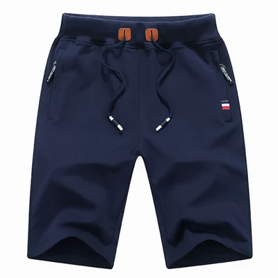 Blue Горные однотонные мужские шорты 6XL летние мужские пляжные шорты из хлопка повседневные мужские шорты брендовая одежда SA210 - Цвет: Blue