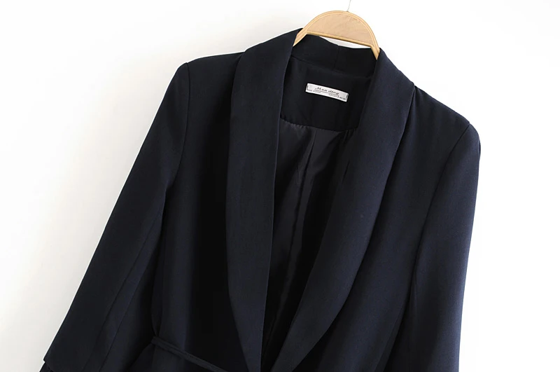 YNZZU 2019 осень женские блейзеры и куртки однотонный Блейзер Женский блейзер на шнуровке накидка плюс размер длинный рукав женское костюмное
