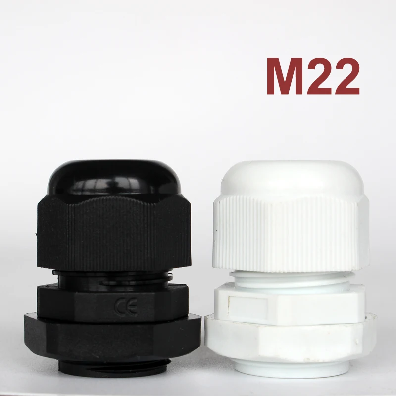 

1 piece IP68 M22 High Quality Waterproof Nylon Plastic Cable Gland Connector suitable for 10-13mm