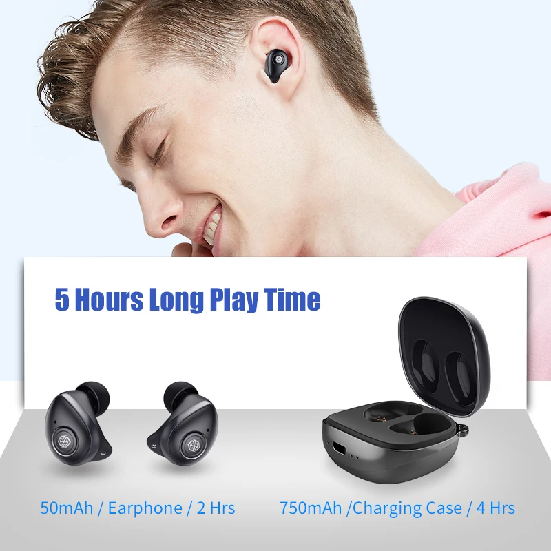 NILLKIN True Wireless Earbuds TWS Bluetooth 5.0 earphone IPX5 Sport Head set stereo Auto Pair 5 Hour Play Charging Case