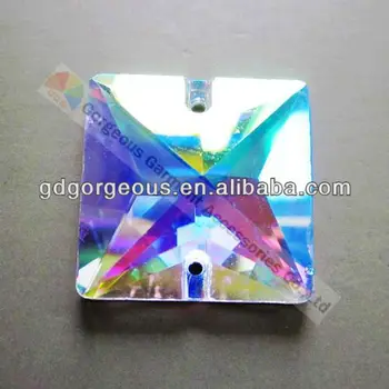 

100pcs High quality 22x22mm Sew On Square Crystal AB Rhinestone Glass Stones For DIY browband Garment Shoes wedding Furniture