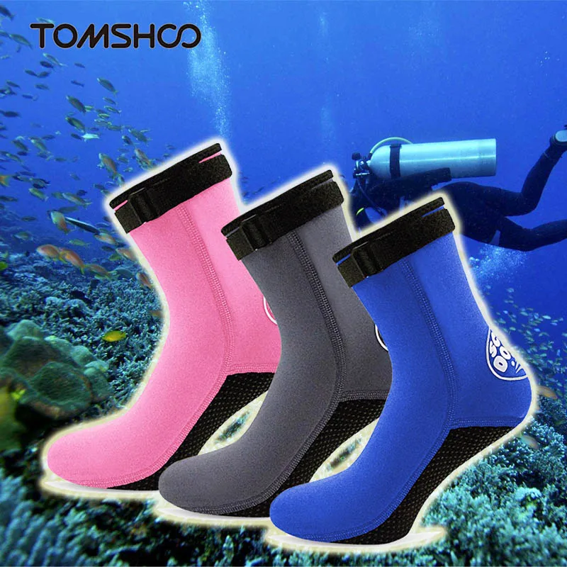

1 Pair 3mm Neoprene Anti-slip Diving Swimming Socks Beach Socks Snorkeling Water Shoes Surfing Boots Warm Sock Men Women Outdoor