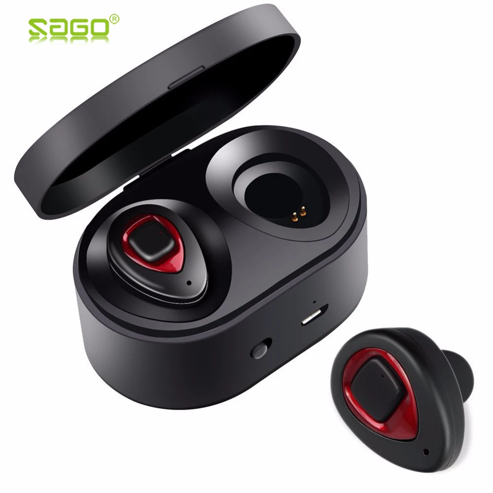Sago K5s беспроводные наушники TWS bluetooth гарнитура с крючком/зарядным чехлом