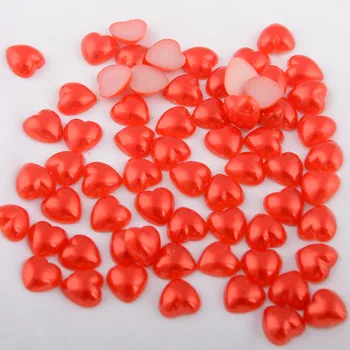 

BOLIAO 50Pcs 10*10mm( 0.39*0.39in ) Red Heart Shape AB Acryl No Hole Glue On Head Wear/Clothes/Home Decoration DIY