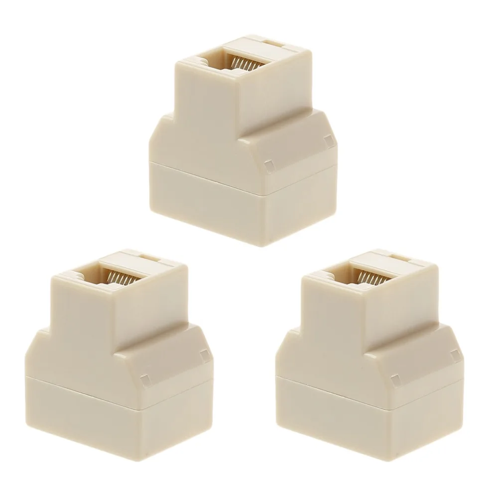 3Pcs set 1 To 2 Way LAN Ethernet Network Cable RJ45 Female Splitter Connector Adapter for 3