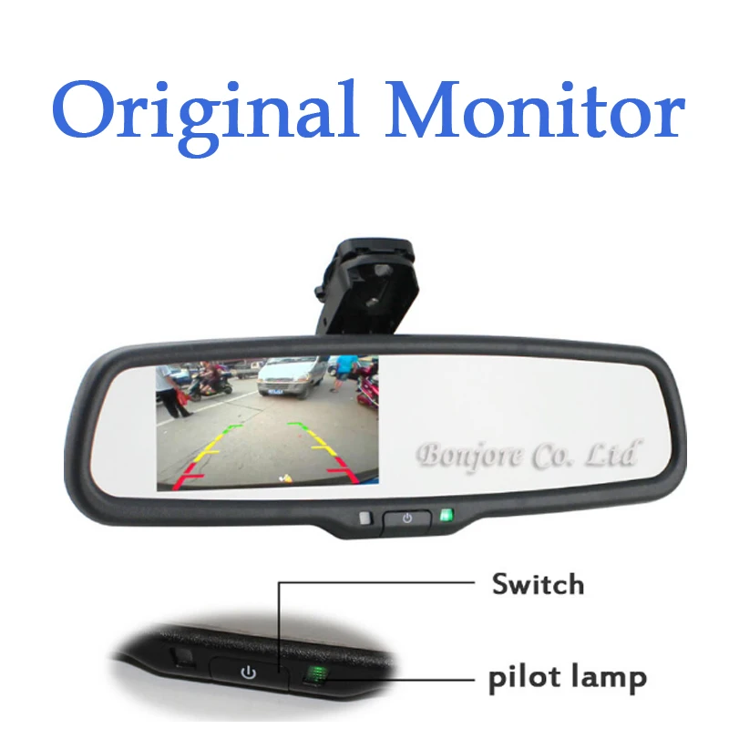 

Lastest Original 4.3" TFT LCD Car Windscreen Rear View Mirror Mirror display With Bracket For Parking Assistance System