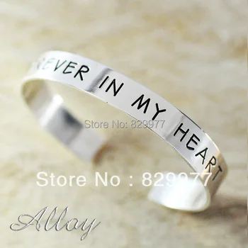 

Pretty alloy bracelet custom name bangle,custom nameplated,Secret Message Engraved Name,hand stamped unique gift