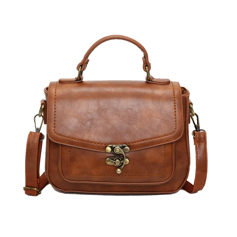 

Fashion Handbag Retro Shoulder Bag Simple Lock  Small Flap Bag Adjustable Shoulder Strap Crossbody Bag