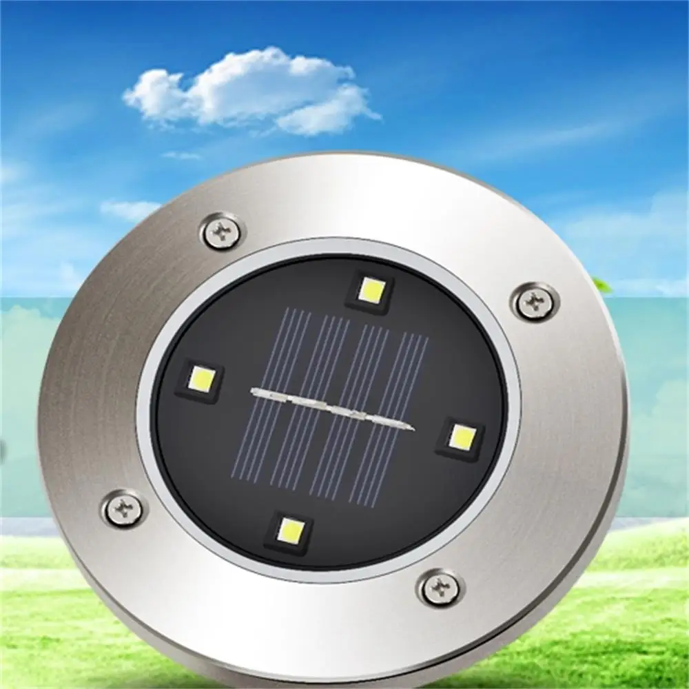 Solar Powered 4 LED Lighting Buried Ground Underground Lights for outdoor garden Yard Led Lawn Landscape