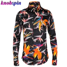 Удобная мужская хлопковая рубашка мода печатных тонкий мужской платье рубашки с длинным рукавом плюс размер 3XL 4XL мужские рубашки одежда