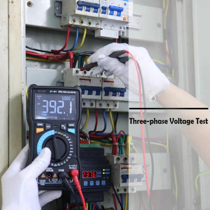Digital multimeter tester BSIDE ZT-M1 Auto/Manual Digital Multimeter EBTN Triple Display 8000 Counts Battery Test Voltage VFC Square Wave Output