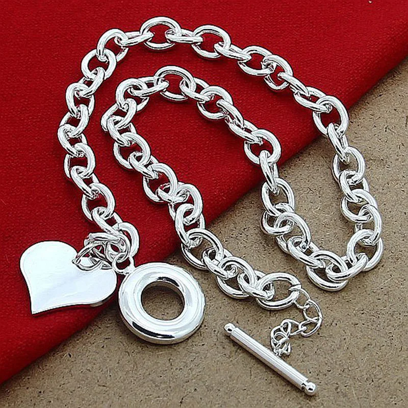925 Серебряное сердце подвески ожерелья для женщин Свадебные Роскошные серебряные ювелирные изделия