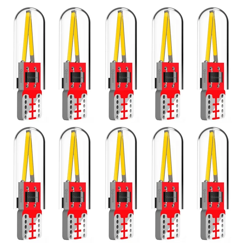 

10Pcs T10 W5W 168 Filament COB LED Car Lights Glass Shell Led Wedge Auto Parking Lamps Reading Dome Bulb DRL Automobiles Styling