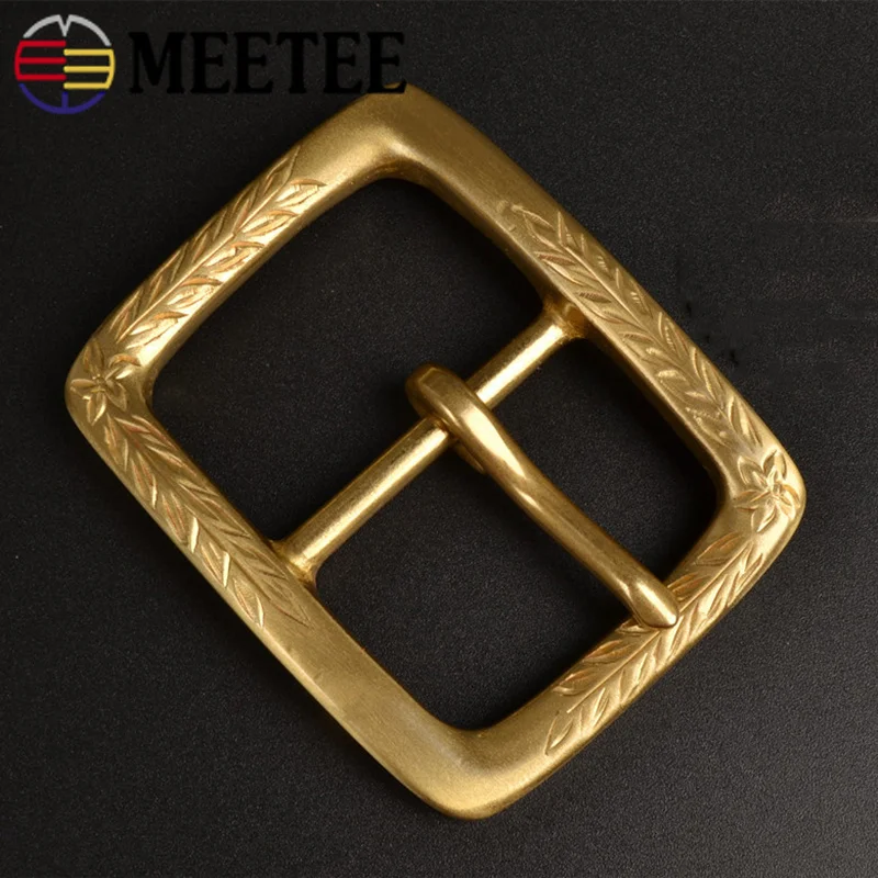 Meetee 1 шт. 40*56 мм унисекс Чистый медный ремень с пряжкой ручной резной DIY