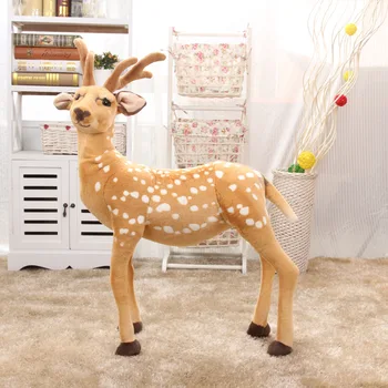 

large 65x90cm simulation sika deer plush doll toy home decoration birthday gift h2834