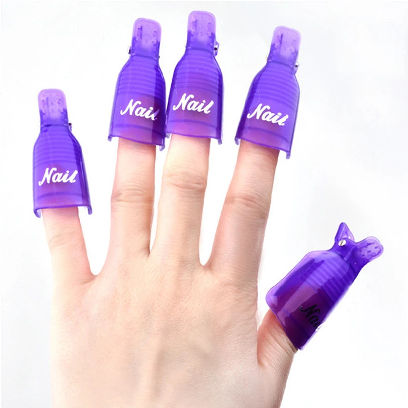 

Plastic Soaked Caps Nail Art Soak Off Cap Clip UV Gel Polish Remover Wrap Tools 10pcs/Set Nail Polish Remover Wrap Nail Cleaner