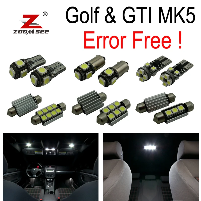 16pc X canbus for GTI Rabbit VW Golf 5 MK5 MKV map dome LED interior light + Parking city bulb kit (2006-2009) 16pc X canbus for GTI Rabbit VW Golf 5 MK5 MKV map dome LED interior light + Parking city bulb kit (2006-2009)
