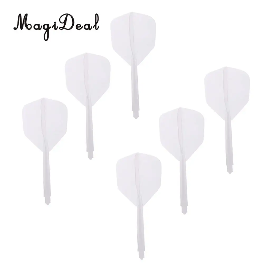 MagiDeal 18 Pieces Plastic Transparent 2BA Thread Dart Shafts Dart Flights Black White Blue Mix 