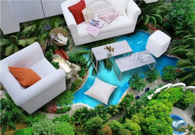 3d personalizzato pavimenti Piscina cascata camera da letto carta da ... 3d personalizzato pavimenti Piscina cascata camera da letto carta da ...