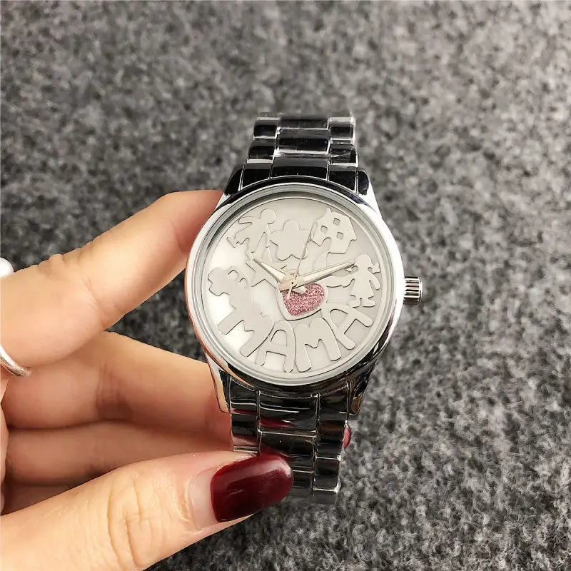 

New high-end brand fashionable ladies quartz watch, little bear logo MAMA boutique decorative watch