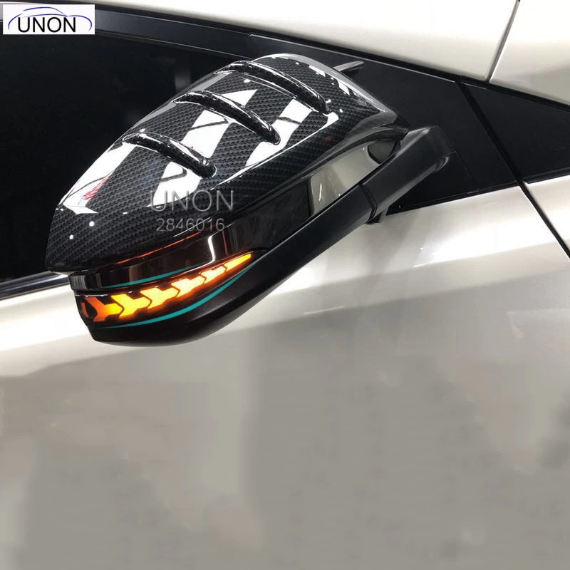

LED Rear-view Mirror Lights+Cover, Yellow Turn Signals,White DRL,LED Ground Lamp case for Toyota Noah Voxy 2018 2019 accessories