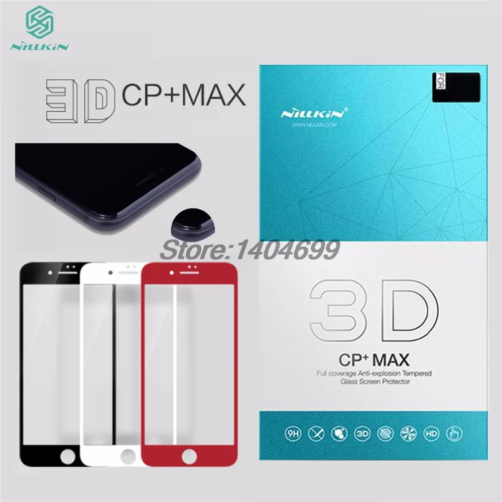 Prezzo SFor Apple iPhone 7 Plus Vetro Temperato Nillkin 3D CP + Max Piena Colla Protezione Dello Schermo Della Copertura Per il iphone 7 8 6 6S X XR XS Max