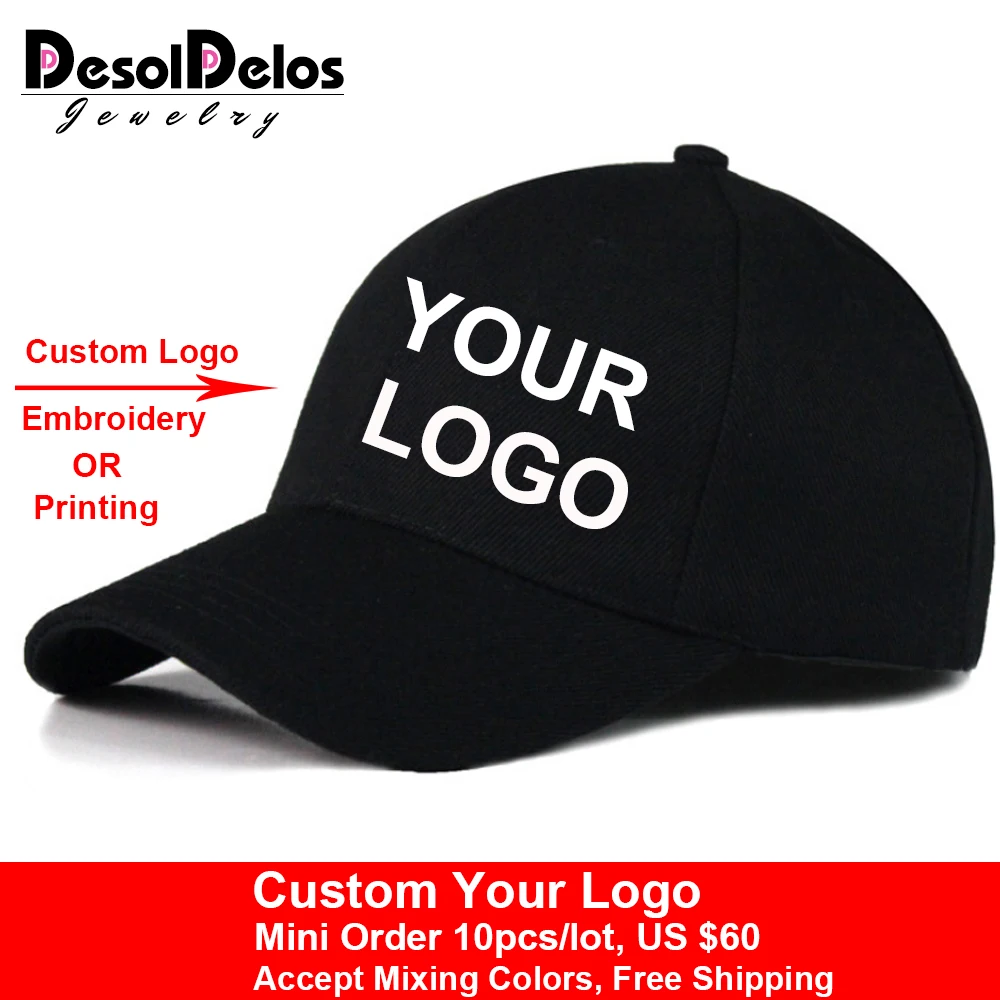 

10pcs/lot Sun Hats Pure Cotton Golf Hat Adult Good Quality Peaked Cap Men Logo Customized Solid Color Baseball Cap