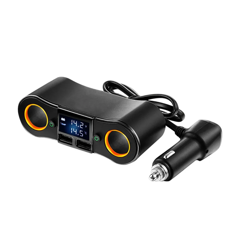 

Wireless Bluetooth FM Transmitter Car Kit Car Cigarette Lighter One For Two High Power Dual USB Digital Display Line