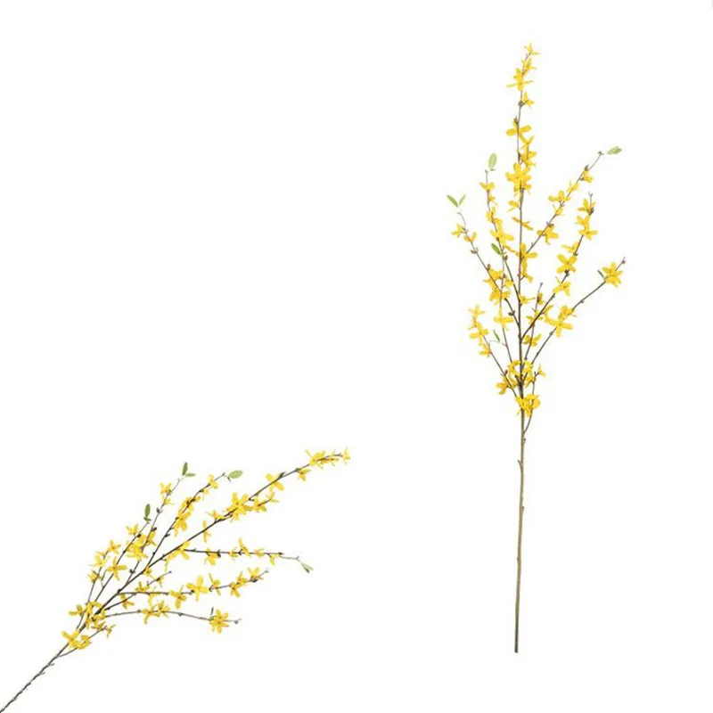 Flone European Artificial Flowers Simulation Flower Branch Winter Jasmine Silk Flower Plant Wedding Home Party Decor Floral (17)