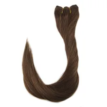 Full Shine Straight Remy Human Flip Hair Extensions #4 Dark Brown No Glue No Clips Invisible Wire Halo Remy Hair Extensions