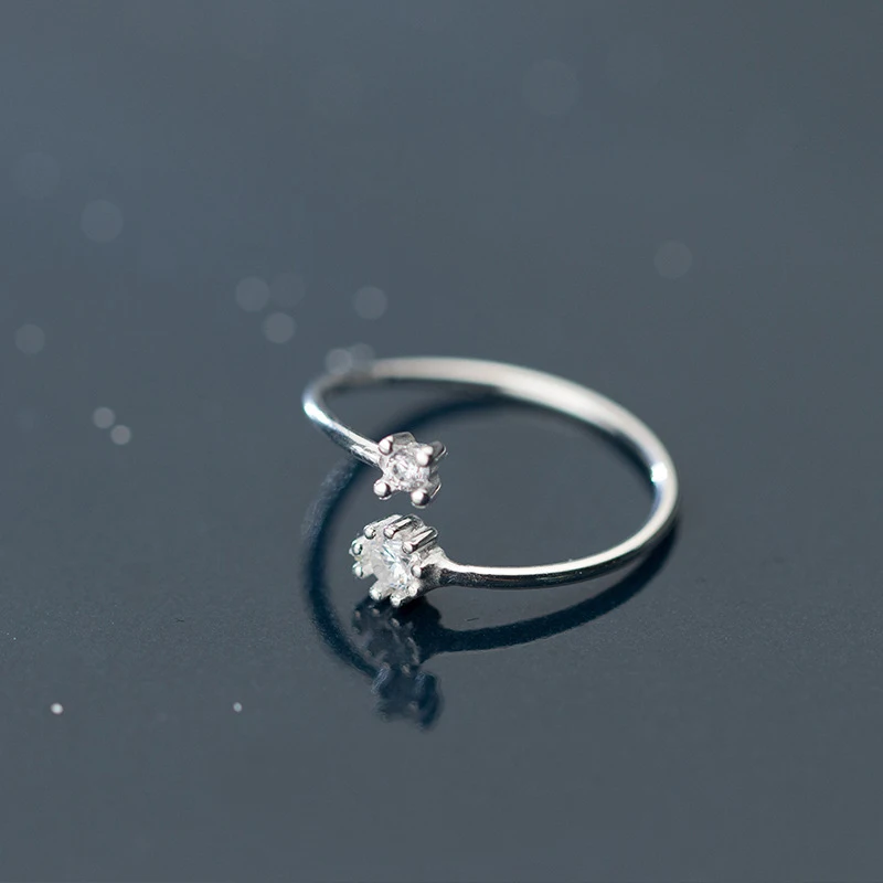 

MloveAcc Real 925 Sterling Silver Luminous Clear Cubic Zirconia Rings for Women Simple Silver Rings Jewelry