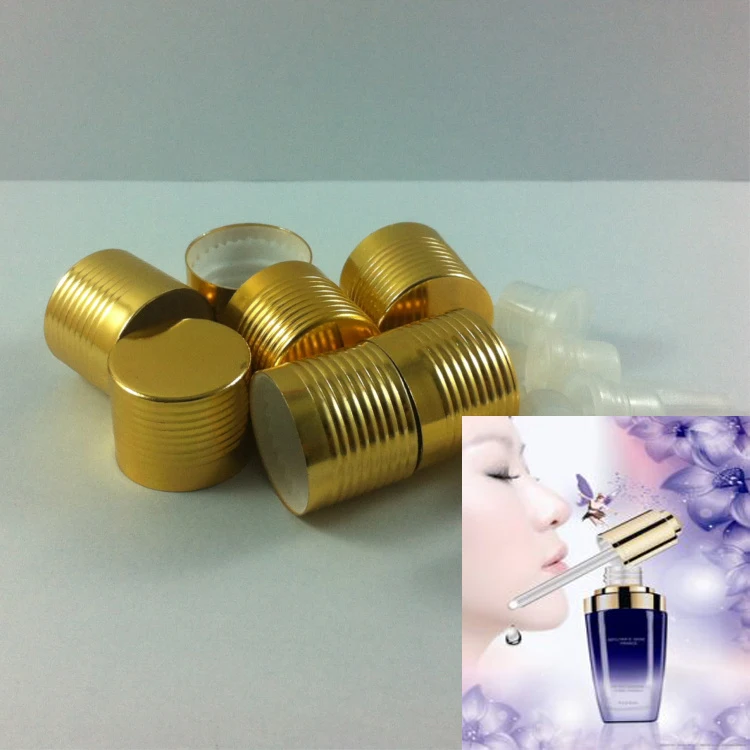 

Free shipping 18mm gold Aluminum cap, Plastic Cap For 5ml\10ml\15ml\20ml\30ml\50ml\100ml Essential Oil Bottle