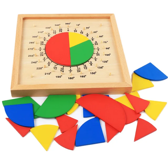  US $11.99  Wooden Educational Toys Montessori Geometric Fraction Board Math Preschool Toys Montesori Juguetes 