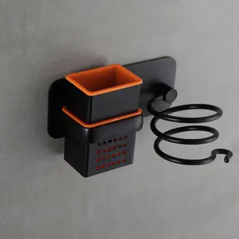 

1Pcs aluminum Hair Dryer Holder Rack Organizer Stand Wall Mounted Bathroom Multi-use Holder With Hook